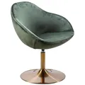 Produktbild: FineBuy Loungesessel SIRAN 70 x 79 x 70 cm Design Drehstuhl, Clubsessel Polsterstuhl mit Armlehne, Drehsessel Cocktailsessel Lounge, Barsessel Besucherstuhl, Sessel mit Stoffbezug Grün
