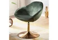 Produktbild: FINEBUY Polsterstuhl Loungesessel SIRAN Drehstuhl Clubsessel Samt Cocktailsessel (Samt Grün / Gold 70x79x70 cm, Design Drehstuhl), Loungesessel Drehbar, Polsterstuhl Lounge
