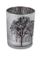 Produktbild: Schönes Windlicht Leuchter Winterwald 8cm ~ Glas-tolle Winterdekoration
