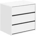 Produktbild: Kommode Mit Schubladen Newport, Kommode Mit 3 Schubladen, Niedrige Kommode Für Innengarderobe, Moderne Wöchentlich, Cm 60x44h57, Weiß