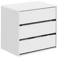 Produktbild: Habitdesign Kommode mit DREI Schubladen in Mattweiß, Maße: 60 cm (Breite) x 57 cm (Höhe) x 44 cm (Tiefe).