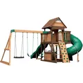 Produktbild: Spielturm, Braun, Grün, Holz, Zeder, 470x300x560 cm, EN 71, Outdoor Spielzeug, Spieltürme
