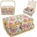 Produktbild: Sewing Basket With Compartment Floral Pattern Storage Of Sewing Accessories