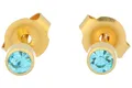 Produktbild: Erstohrstecker Chirurgenstahl vergoldet 4mm Sterile Ohrstecker Zarge mit Stein in türkis