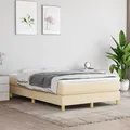 Produktbild: Boxspringbett mit Matratze Creme 120x200 cm Stoff