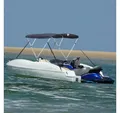 Produktbild: vidaXL Schutzplane, 3-Bow Bimini-Top mit Mesh-Seitenteilen 183x(154-167)x137 cm