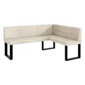 Produktbild: MEBLINI Eckbank für Esszimmer - Küchenbank - Essecke - Sitzecke Küche - Toni - U-Beine 128x168x87cm Rechts - Creme Samt