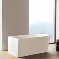 Produktbild: Belvit Halbfreistehende Eckbadewanne 170 x 78 cm links, Acryl Badewanne weiß glänzend mit Klickablauf, raumsparbadewanne für Eckmontage, freistehende wanne teilfreistehende badewanne modern, Weiß
