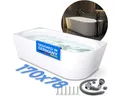 Produktbild: Belvit Badewanne halbfreistehend & freistehend aus Acryl – Eckbadewanne oder oval, Links, Mittig & Rechts, in 180x80 - 170x78 cm, mit Ablaufgarnitur