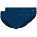 Produktbild: SKINY Herren Brasil-Slip, 2er Pack - Cotton Retro, Unterhose, Feinripp, Baumwolle Blau 2XL