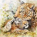 Produktbild: 20 Servietten Leopard Family Leopardenfamilie Tiere Katzen  Afrika Liebe 33x33cm