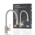 Produktbild: EISL Flexo Edelstahl/Grau Flexible Spültischarmatur, biegsamer Wasserhahn für die Küche, hoher Auslauf mit Soft-Touch-Schlauch, 360 Grad schwenkbar, Wasserhahn Küche flexibel, NI186FLNIG