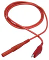 Produktbild: Messleitung, 4mm Sicherheitsstecker - Krokodilklemme, 100cm, rot