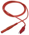 Produktbild: Messleitung, 4mm Sicherheitsstecker - Krokodilklemme, 100cm, rot