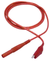 Produktbild: Messleitung McPower, 100cm Krokoklemme rot Sicherheitsstecker