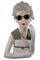Produktbild: GILDE Deko Poly Skulptur Figur Lady - mit Handtasche - Dekoration Wohnzimmer - Höhe 29 cm, 37196, Grau