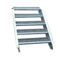 Produktbild: SRM Design Außentreppe 5 Stufen Stahltreppe Breite 60 cm Geschosshöhe 70 - 105cm inkl Zubehör