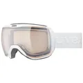 Produktbild: uvex downhill 2100 V - stylische, selbsttönende Skibrille mit Anti-Fog-Beschichtung für Damen und Herren - white matt/silver-clear - one size