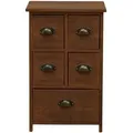 Produktbild: Mobili Rebecca - Rebecca Mobili Nachttisch Schrank 5 Schubladen Holz Braun Shabby Retro 66x40x30