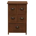 Produktbild: Rebecca Mobili Sideboard in Braun, Schubladenkommode aus Holz, 5 Schubladen, Vintage-Stil, Wohneinrichtung für Schlafzimmer Badezimmer – Maße: 66 x 40 x 30 cm (HxLxB) - Art. RE4107
