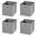 Produktbild: HAC24 4x Faltbare Aufbewahrungsbox Polypropylen Grau 32x32x32 cm Faltbox Faltkiste Organizer Box Kiste Korb