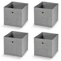 Produktbild: 4x Faltbare Aufbewahrungsbox Grau 32x32x32 cm Faltbox Faltkiste Organizer Box