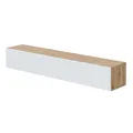 Produktbild: Habitdesign, modernes TV-Lowboard zur Wandmontage, mit großem Stauraum und Zwei Klapptüren, in Eiche Nodi und Aritk weiß, Maße: 180 x 35 x 28 cm (B x H x T), Modell Kaway