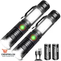 Produktbild: LED Taschenlampe 2000 Lumen COB Zoombar 2 Stück