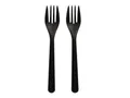Produktbild: 200 Bio-PP Gabeln 18,5cm Black extra stabil Besteck (Mehrweg) schwarz recyclebar