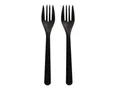 Produktbild: 50 Bio-PP Gabeln 18,5cm Black extra stabil Besteck (Mehrweg) schwarz recyclebar