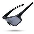 Produktbild: RTUOHUIN Polarisiert Fahrradbrille UV400-Schutz Sport Sonnenbrille TR90 Flexiblem Rahmen Hochwertig Schnelle Schutzbrille für Kinder Herren und Damen - Schwarz