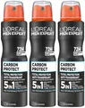 Produktbild: Loreal Men Expert CARBON PROTECT Deospray 72h Antitranspirant Deo Spray 3x 150ml