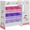 Produktbild: [en.casa] Kinderregal, Weiß, Lila, Rosa, Holzwerkstoff, Märchen/ Fantasie, 90x80x29.5 cm, Kinder- & Jugendzimmer, Kindermöbel, Kinderregale