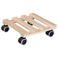 Produktbild: WAGNER Pflanzenroller PALETTI 25 x 25 x 8 cm I Pflanzenroller für Innenbereich, Buche natur I Blumenroller aus FSC®-Massivholz I Kübelroller aus Holz I Tragkraft 100 kg I Made in EU - 20009701