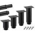Produktbild: Möbelfüße verstellbar 4er Set 120-190mm Metall Schwarz 38mm Möbelbeine Metallfüße