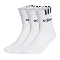 Produktbild: adidas Unisex 3-Stripes Linear Half-Crew Cushioned Socks 3 Pairs, White/Black, 45-48