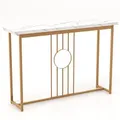 Produktbild: COSTWAY Schmaler Konsoletisch, Flurtisch, Marmor-Optik, Beistelltisch mit Metallrahmen, Eingangstisch, Modern