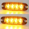 Produktbild: AGRISHOP 12V/24V 4LED Warnlicht Stroboskoplicht,Led Frontblitzer Amber Blitzer,Seite Warnung Blinklichter led Gelb Blitzmodul Warnleuchten Bernstein Bar Wasserdicht für Kühlergrill Dach E9 ECE R65R10