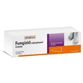 Produktbild: Fungizid-ratiopharm® Creme mit dem Wirkstoff Clotrimazol. Zur schonenden Behandlung verschiedener Pilzerkrankungen der Haut, wie z. B. Fußpilz. 50 g Creme