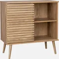 Produktbild: sweeek - Skandinavisches Sideboard in Holzdekor mit geriffelter Schiebetür B 80 cm - Natur