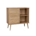 Produktbild: sweeek - Skandinavisches Sideboard in Holzdekor mit 1 geriffelter Schiebetür und 2 Einlegeböden B 80 cm - Madere