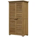 Produktbild: Outsunny Gartenschrank, BxH: 87 x 160 cm, natur, Holz - braun