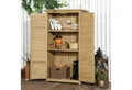 Produktbild: Outsunny Gerätehaus mit Lamellentüren, 3 Regale, Wetterbeständig, BxT: 87x46.5 cm, (Gartenschrank, 2 St., Geräteschuppen), Wasserfestes Dach und gute Belüftung
