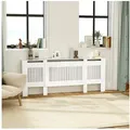 Produktbild: HOMCOM Heizungsverkleidung ausziehbar Heizkörperabdeckung mit Ablage, Lamellen, Zubehör für Heizkörper, Heizkörper Abdeckung 125-201 x 19 x 81,5 cm Weiß weiß 201 cm x 81.5 cm x 19 cm