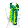 Produktbild: Knitterschal Halstuch Schal XXL grün dunkelgrün hellgrün Farbverlauf 100% Seide