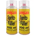 Produktbild: LudwigLacke 2 Spraydosen Spritzspachtel Spritzfüller Grundierung für Autolack grau
