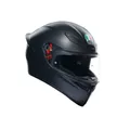 Produktbild: AGV - K1 S E2206 Motorrad Helm, Herren ECE Vollvisier Motorradhelm, Racing Style mit Aerodynamischem Spoiler, Kratzfestem Visier, 190° Sichtfeld, mit Intercom Ready, Matt Black, Small