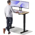 Produktbild: Desktronic HomePro Elektrisch höhenverstellbarer Schreibtisch 120x60cm Bambus/Schwarzmit Memory-Funktion, Anti-Kollisions Technologie, USB-A und U... - Braun/Schwarz