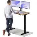 Produktbild: Desktronic Höhenverstellbarer Schreibtisch aus Bambus (120x60cm) – Elektrisch höhenverstellbar mit flüsterleisem Dual-Motor & Touchscreen – Hohe Tragfähigkeit – Stehtisch HomePro
