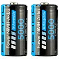 Produktbild: PEARL Akku Baby C 1,5V: 2er-Set NiMH-Akkus Typ C / Babyzelle, 5.000 mAh